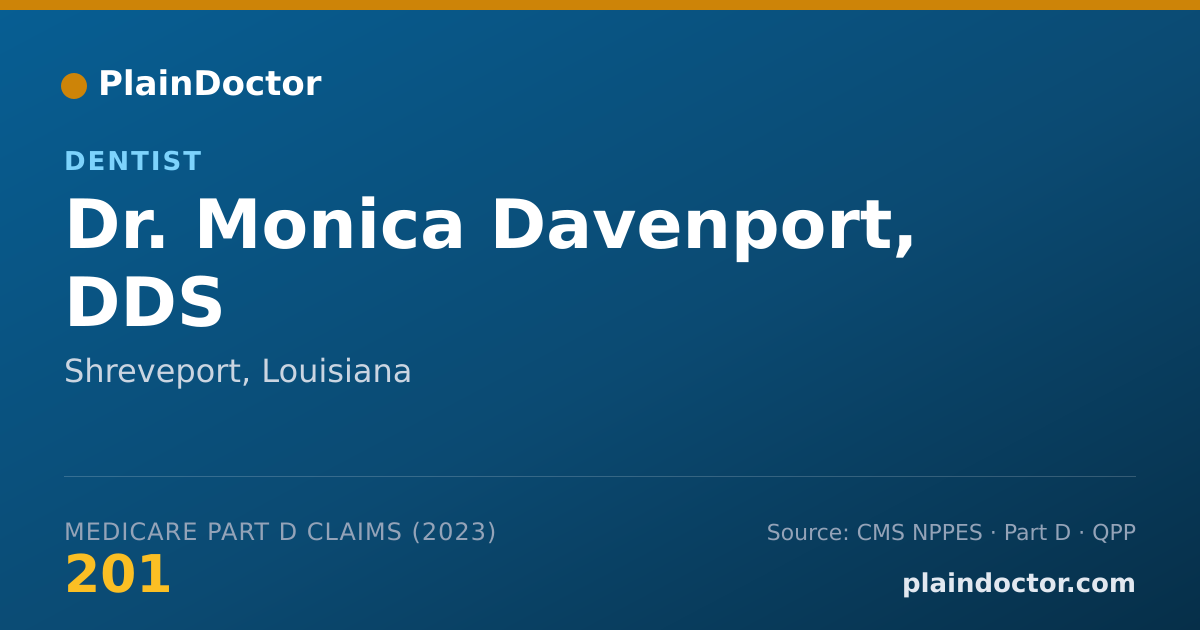 Shareable card for Monica Davenport, DDS - Dentist, Shreveport, LA