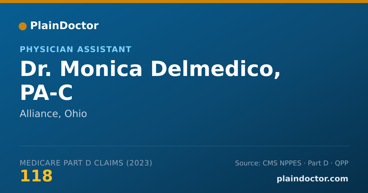 Shareable card for Monica Delmedico, PA-C - Physician Assistant, Alliance, OH