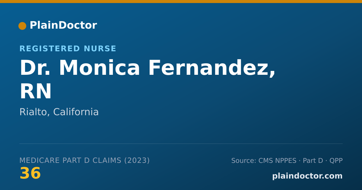 Shareable card for Monica Fernandez, RN - Registered Nurse, Rialto, CA