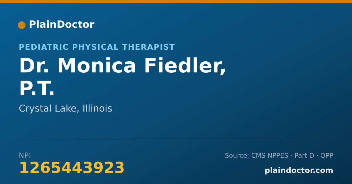 Shareable card for Monica Fiedler, P.T. - Pediatric Physical Therapist, Crystal Lake, IL