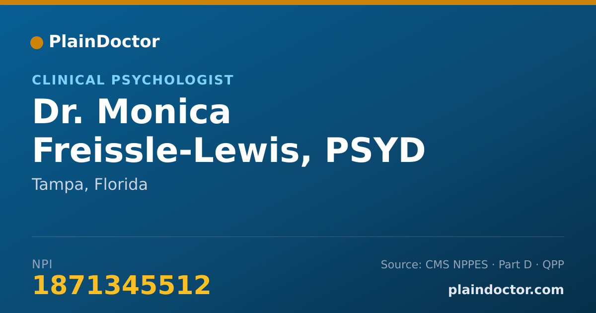 Shareable card for Monica Freissle-Lewis, PSYD - Clinical Psychologist, Tampa, FL