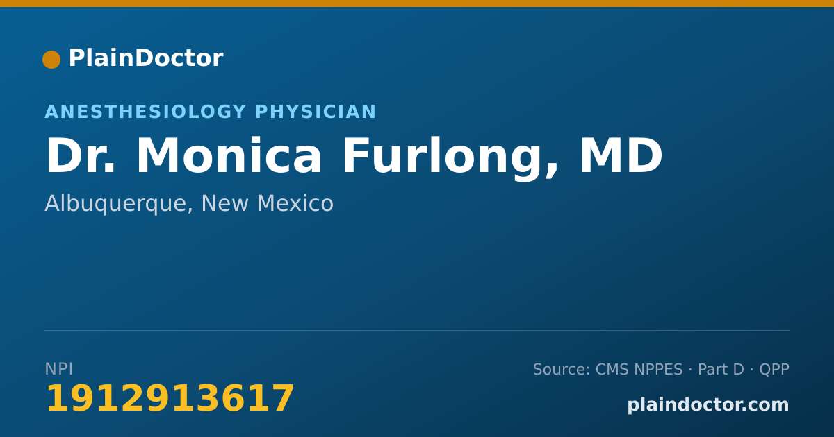Shareable card for Monica Furlong, MD - Anesthesiology Physician, Albuquerque, NM