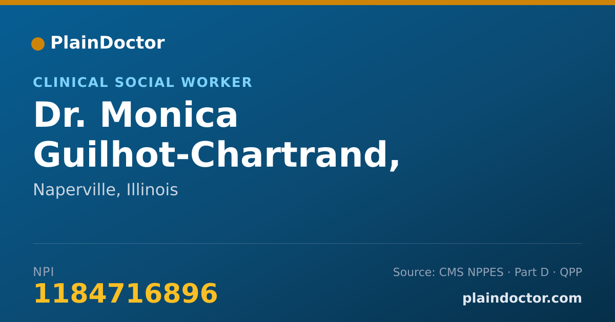 Shareable card for Monica Guilhot-Chartrand, LCSW - Clinical Social Worker, Naperville, IL