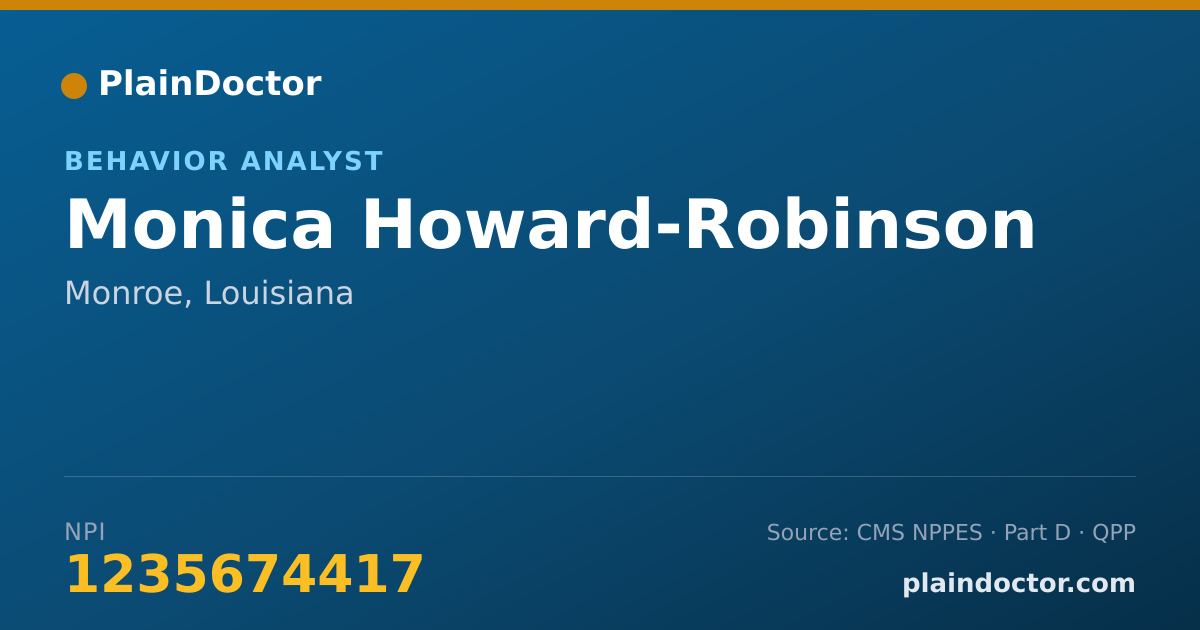 Shareable card for Monica Howard-Robinson - Behavior Analyst, Monroe, LA