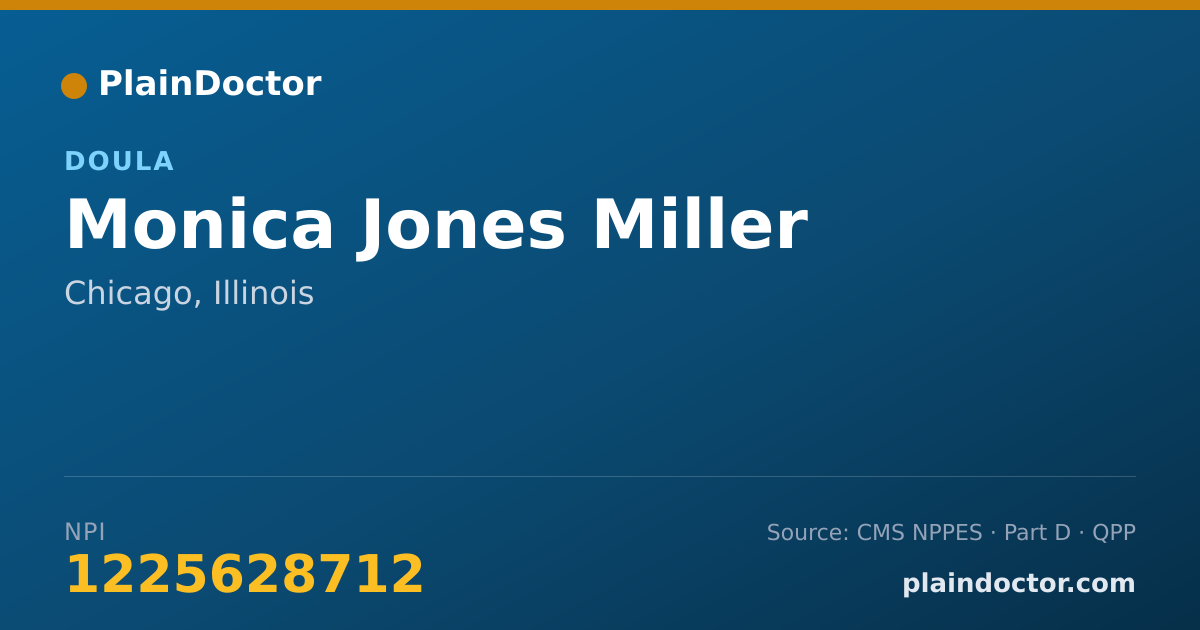 Shareable card for Monica Jones Miller - Doula, Chicago, IL