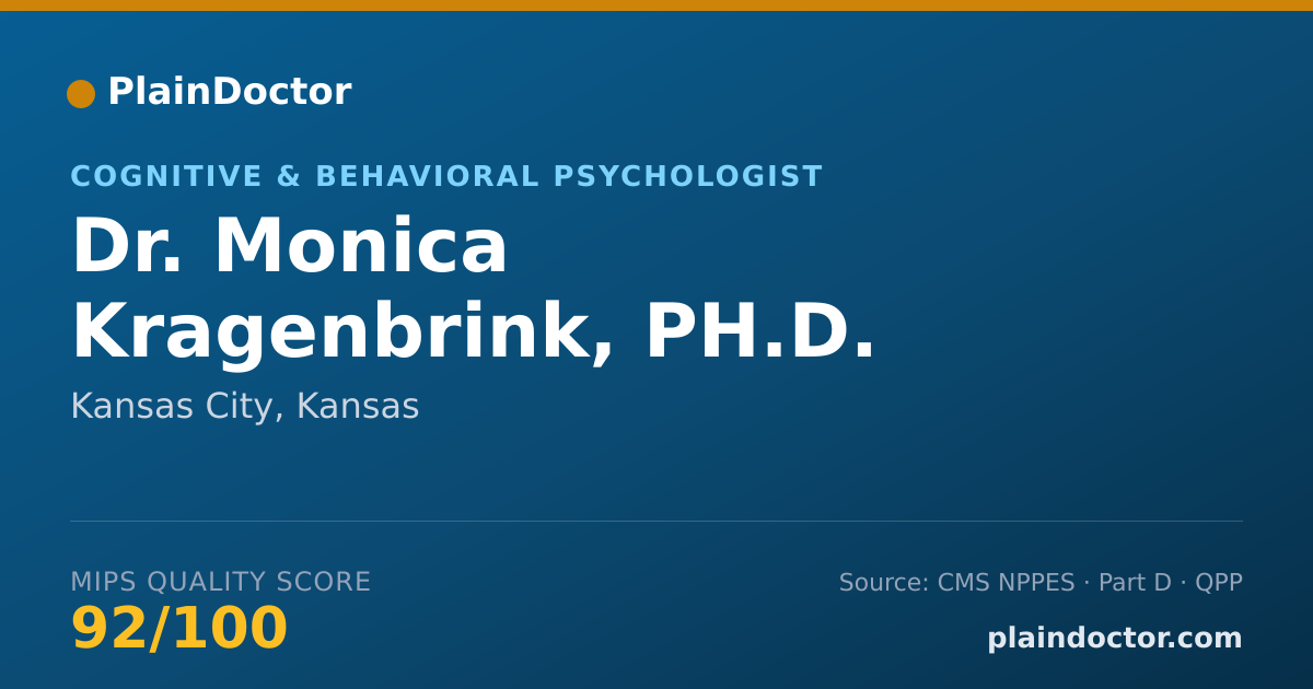Shareable card for Monica Kragenbrink, PH.D. - Cognitive & Behavioral Psychologist, Kansas City, KS