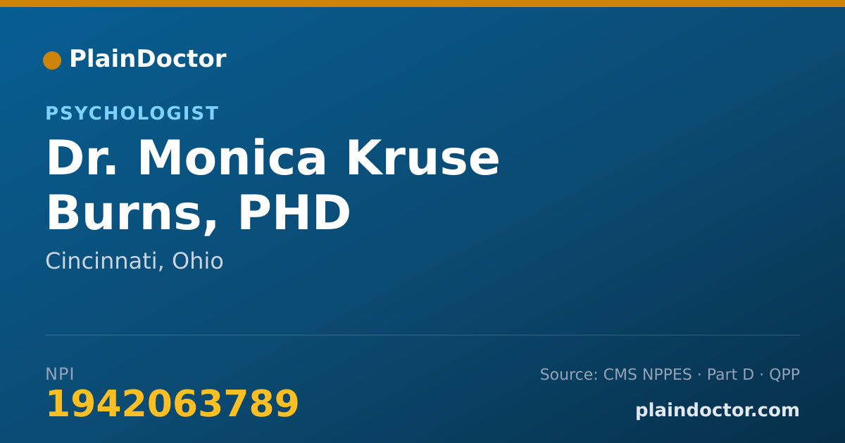 Shareable card for Monica Kruse Burns, PHD - Psychologist, Cincinnati, OH
