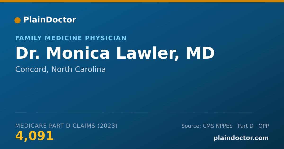 Shareable card for Monica Lawler, MD - Family Medicine Physician, Concord, NC