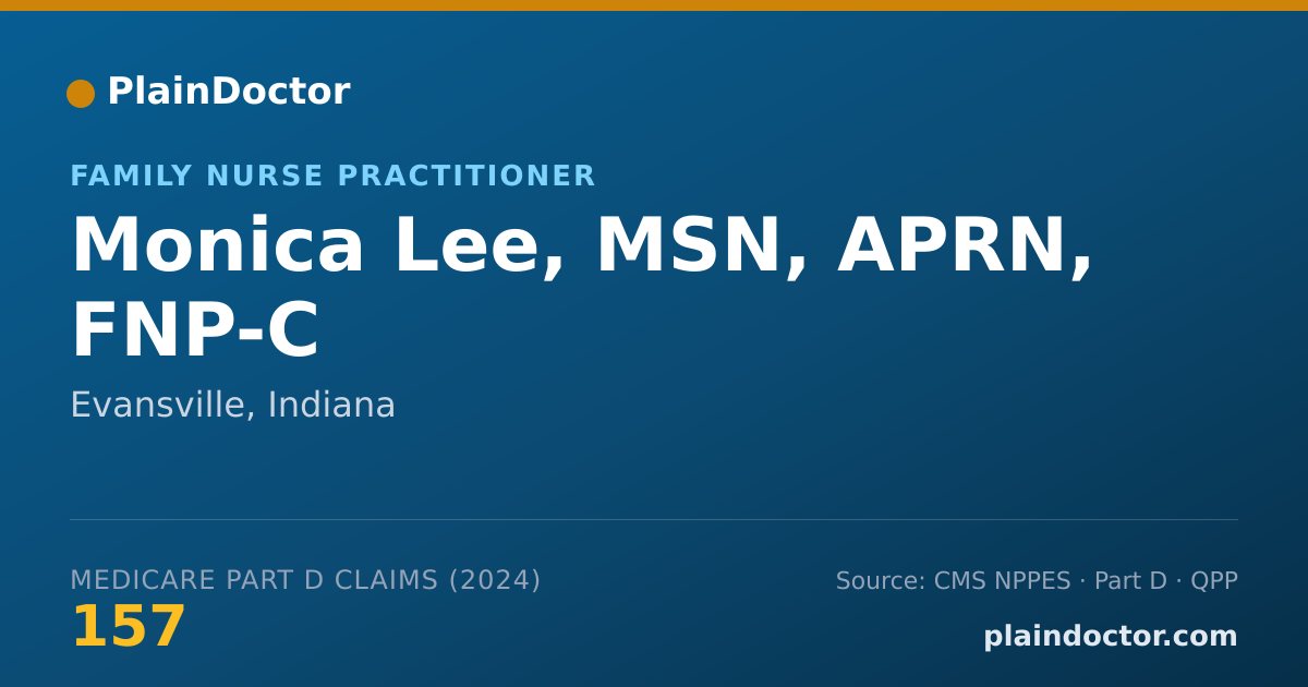 Shareable card for Monica Lee, MSN, APRN, FNP-C - Family Nurse Practitioner, Evansville, IN