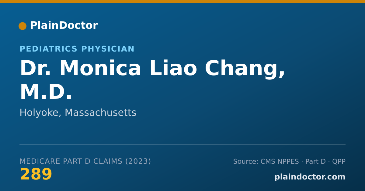 Shareable card for Monica Liao Chang, M.D. - Pediatrics Physician, Holyoke, MA