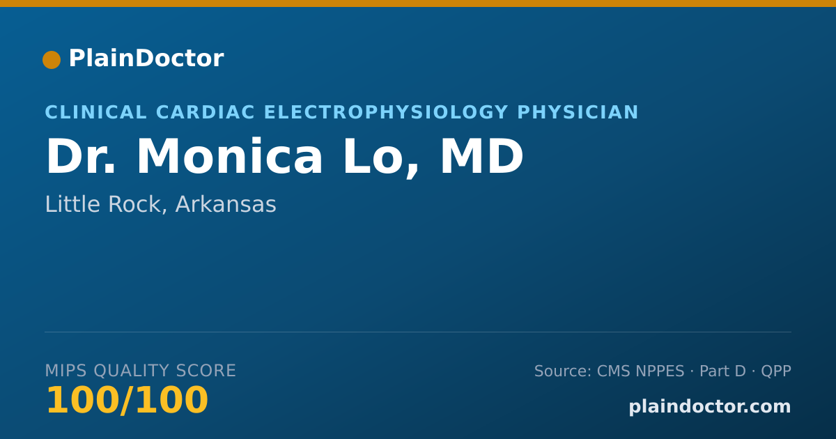 Shareable card for Monica Lo, MD - Clinical Cardiac Electrophysiology Physician, Little Rock, AR