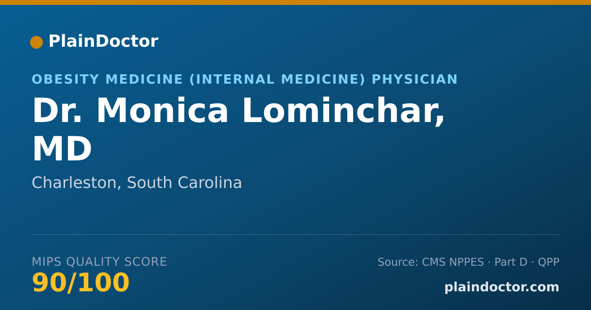 Shareable card for Monica Lominchar, MD - Obesity Medicine (Internal Medicine) Physician, Charleston, SC