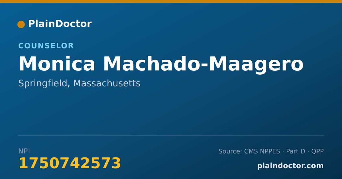 Shareable card for Monica Machado-Maagero - Counselor, Springfield, MA