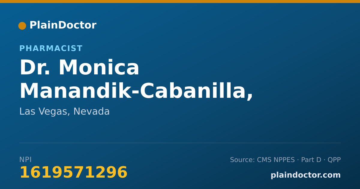 Shareable card for Monica Manandik-Cabanilla, PHARMD - Pharmacist, Las Vegas, NV