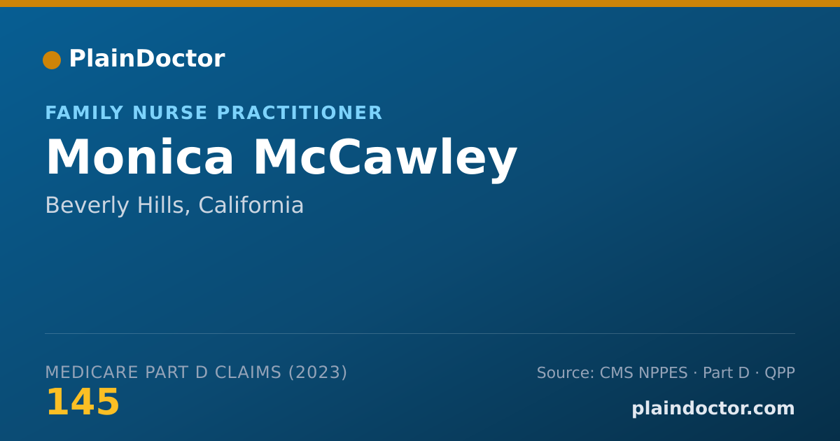 Shareable card for Monica McCawley - Family Nurse Practitioner, Beverly Hills, CA