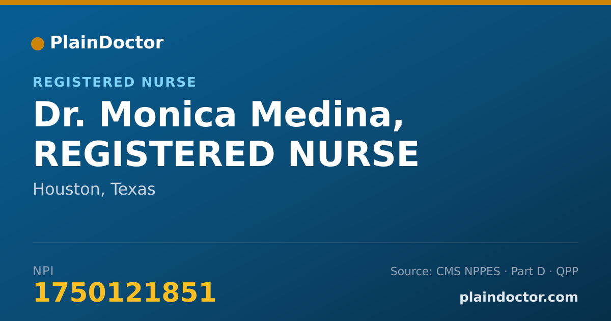 Shareable card for Monica Medina, REGISTERED NURSE - Registered Nurse, Houston, TX