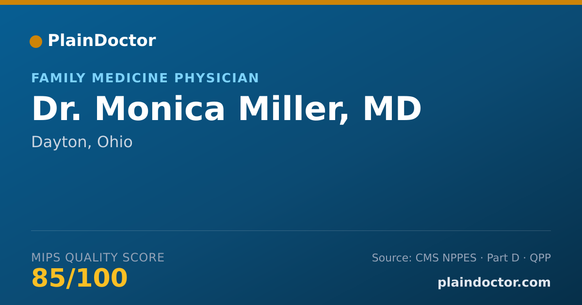 Shareable card for Monica Miller, MD - Family Medicine Physician, Dayton, OH