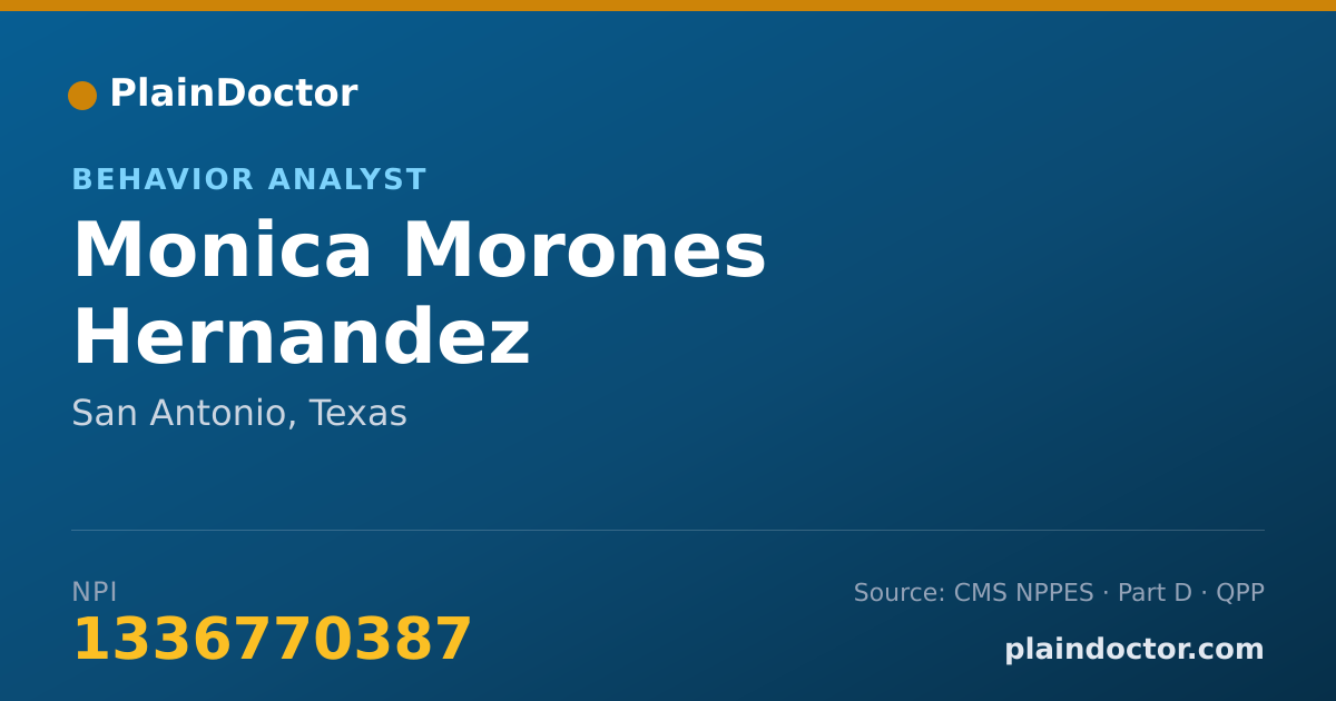 Shareable card for Monica Morones Hernandez - Behavior Analyst, San Antonio, TX