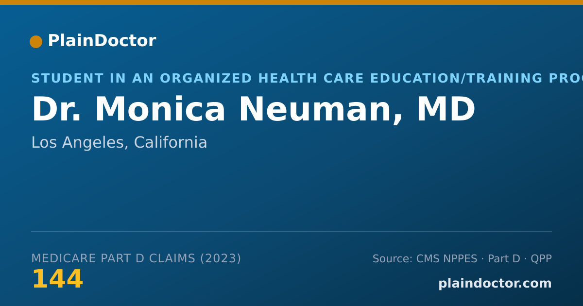 Shareable card for Monica Neuman, MD - Student in an Organized Health Care Education/Training Program, Los Angeles, CA