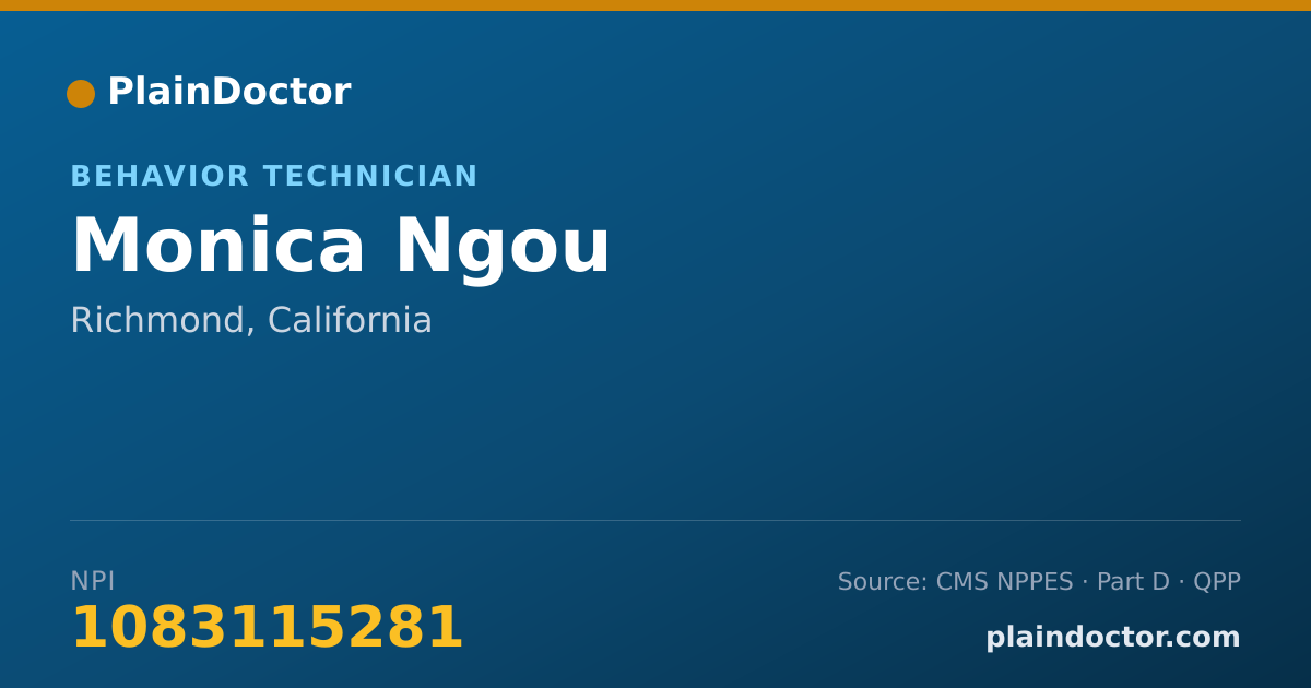 Shareable card for Monica Ngou - Behavior Technician, Richmond, CA