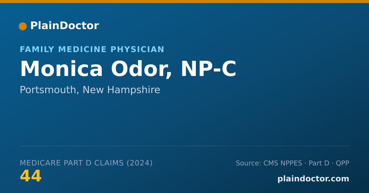 Shareable card for Monica Odor, NP-C - Family Medicine Physician, Portsmouth, NH