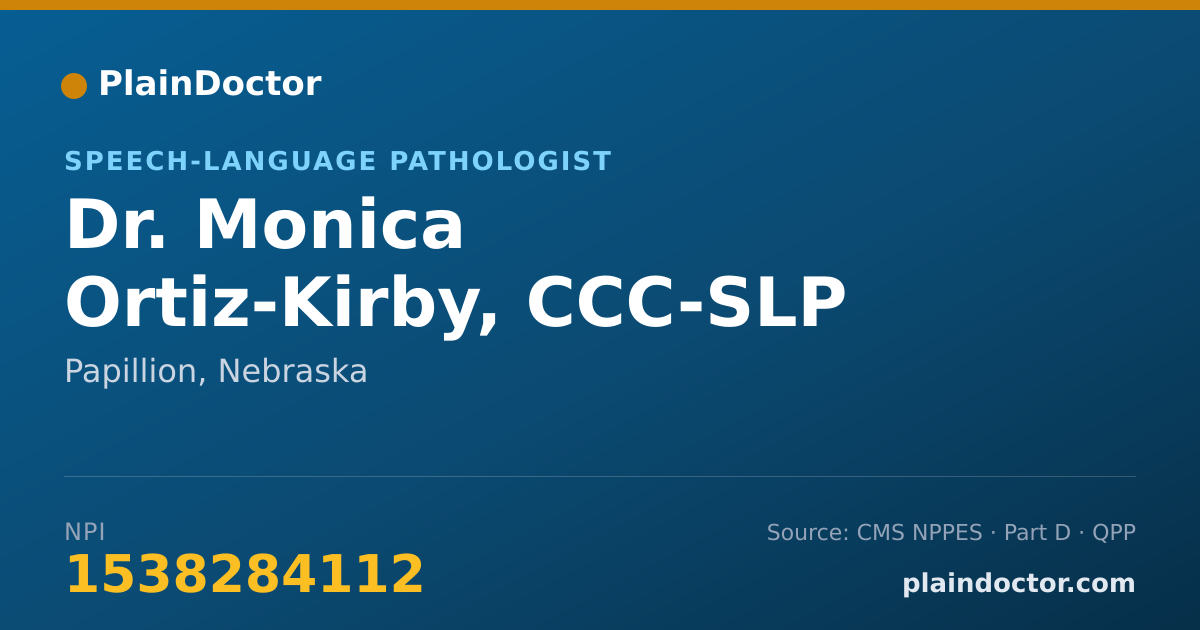 Shareable card for Monica Ortiz-Kirby, CCC-SLP - Speech-Language Pathologist, Papillion, NE