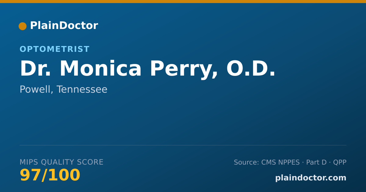 Shareable card for Monica Perry, O.D. - Optometrist, Powell, TN