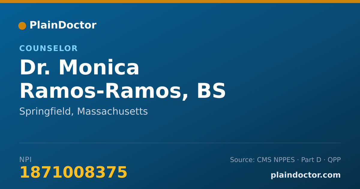 Shareable card for Monica Ramos-Ramos, BS - Counselor, Springfield, MA