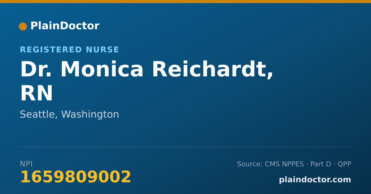 Shareable card for Monica Reichardt, RN - Registered Nurse, Seattle, WA