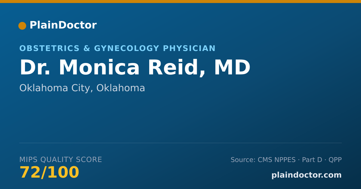 Shareable card for Monica Reid, MD - Obstetrics & Gynecology Physician, Oklahoma City, OK