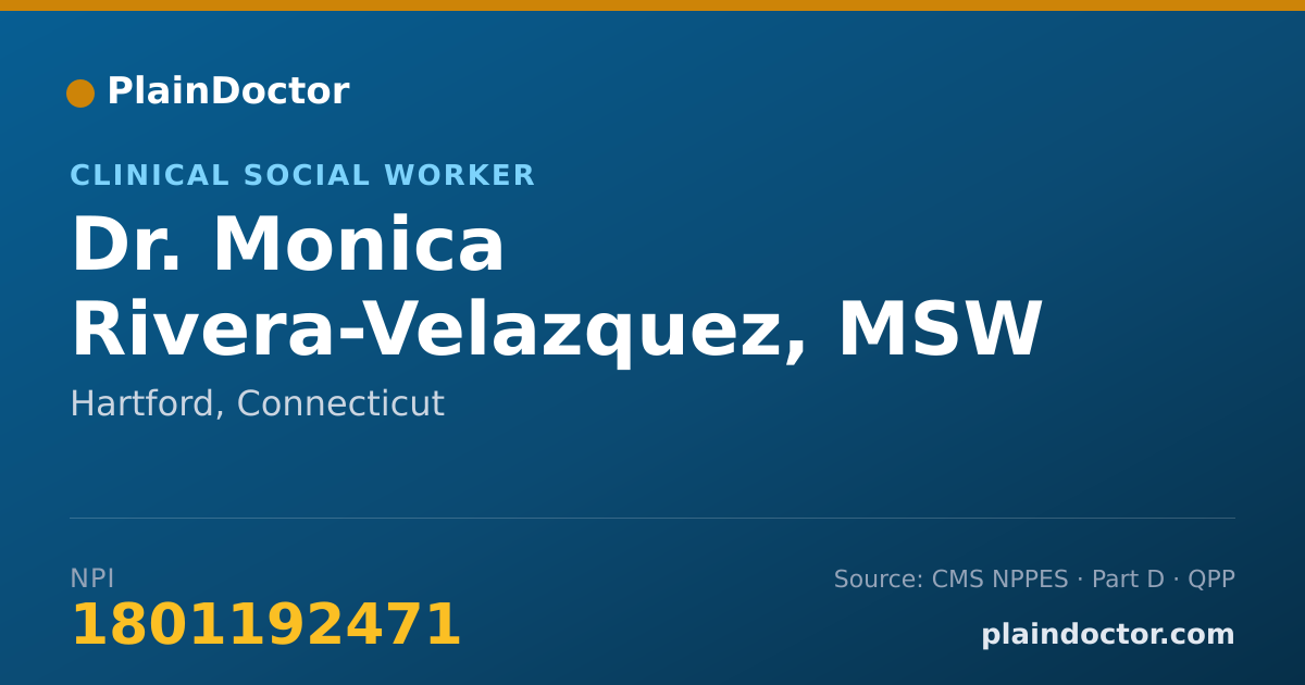 Shareable card for Monica Rivera-Velazquez, MSW - Clinical Social Worker, Hartford, CT