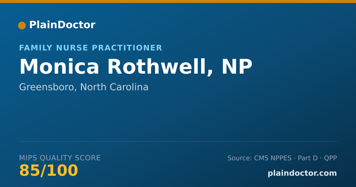 Shareable card for Monica Rothwell, NP - Family Nurse Practitioner, Greensboro, NC