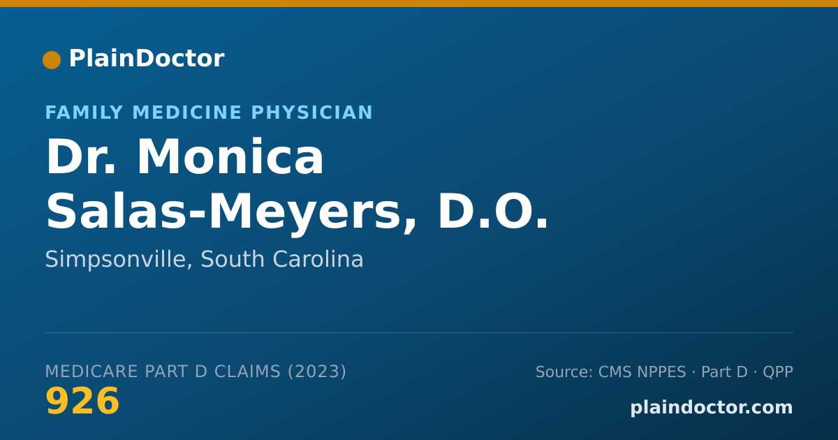 Shareable card for Monica Salas-Meyers, D.O. - Family Medicine Physician, Simpsonville, SC