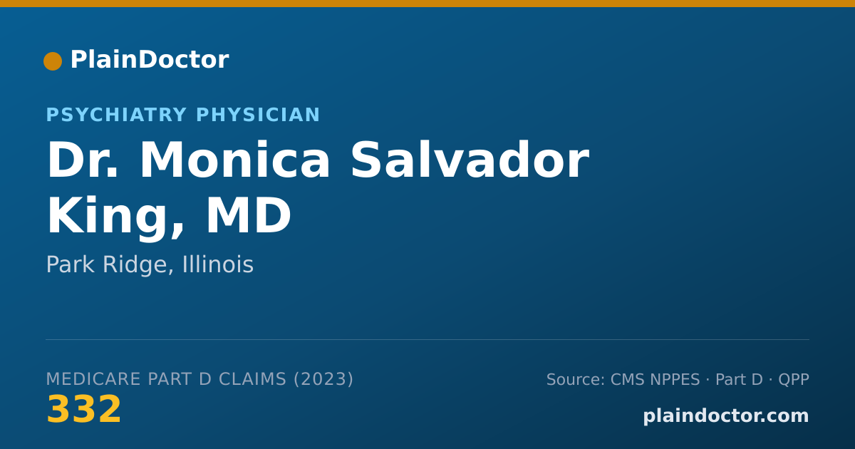 Shareable card for Monica Salvador King, MD - Psychiatry Physician, Park Ridge, IL
