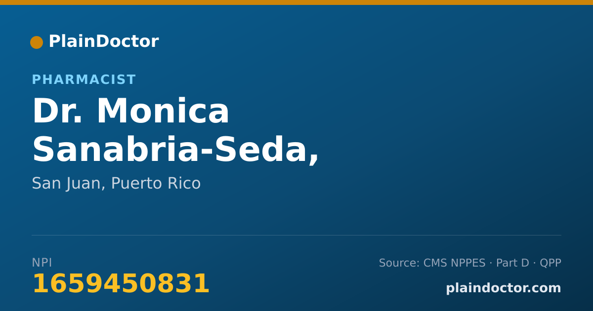 Shareable card for Monica Sanabria-Seda, PHARM.D. - Pharmacist, San Juan, PR