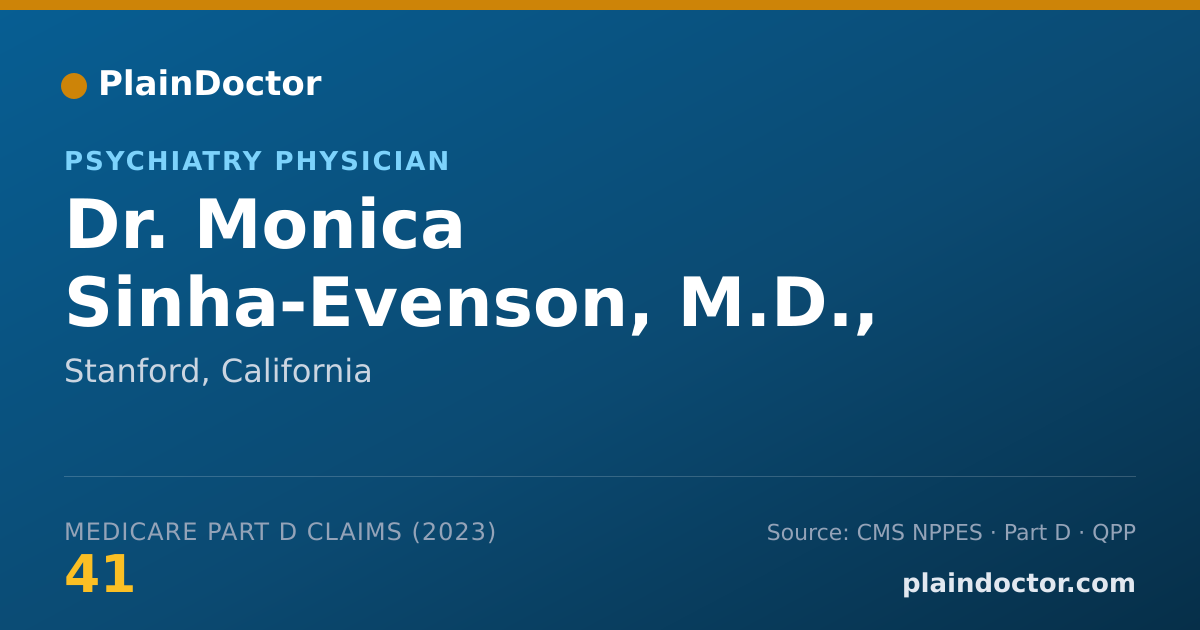 Shareable card for Monica Sinha-Evenson, M.D., M.H.S. - Psychiatry Physician, Stanford, CA