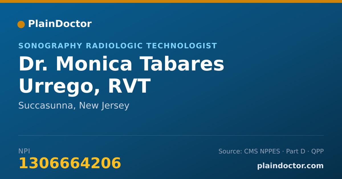 Shareable card for Monica Tabares Urrego, RVT - Sonography Radiologic Technologist, Succasunna, NJ