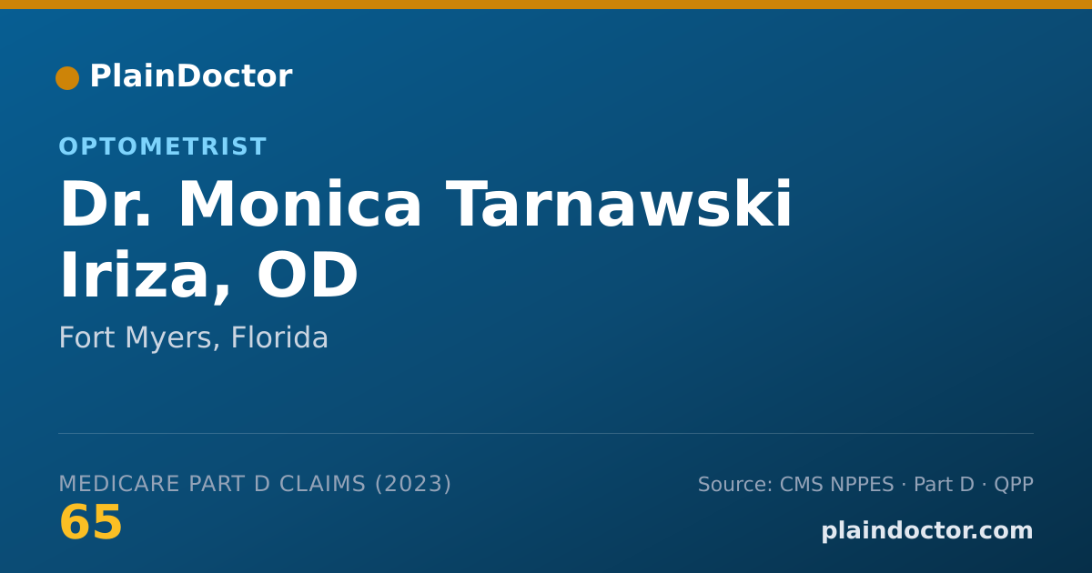Shareable card for Monica Tarnawski Iriza, OD - Optometrist, Fort Myers, FL
