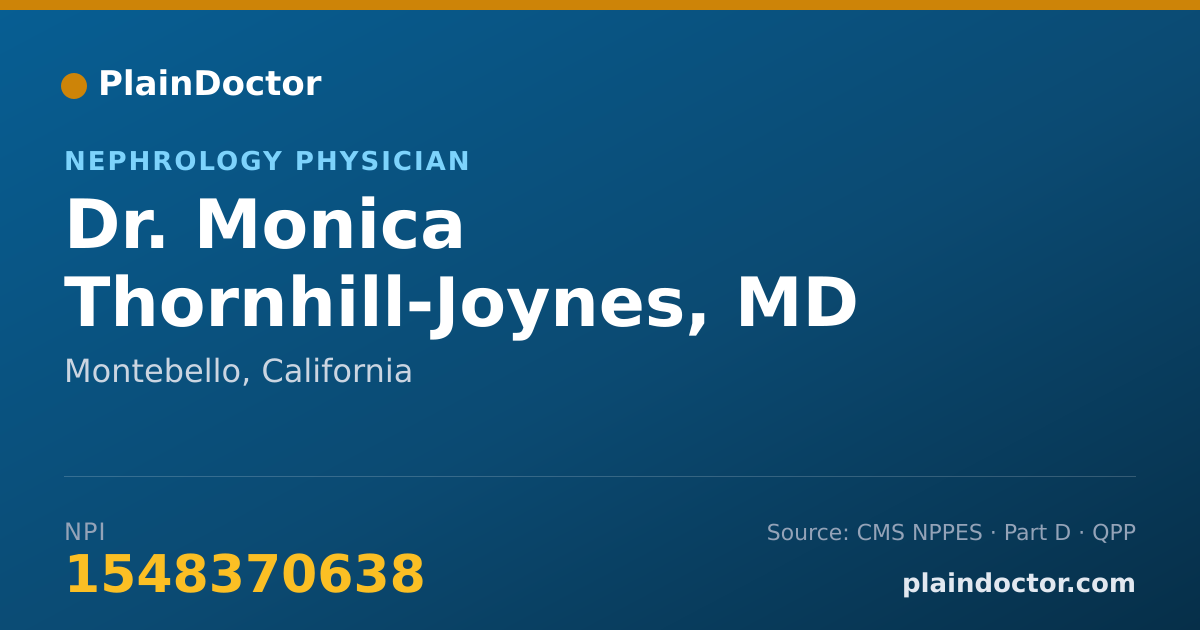 Shareable card for Monica Thornhill-Joynes, MD - Nephrology Physician, Montebello, CA