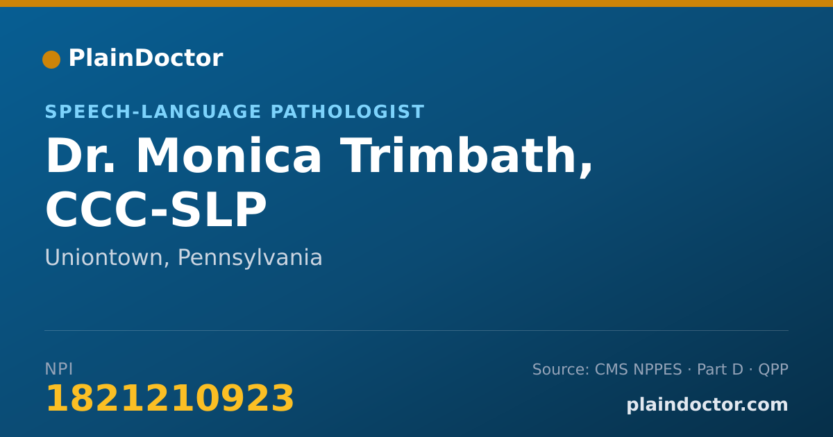 Shareable card for Monica Trimbath, CCC-SLP - Speech-Language Pathologist, Uniontown, PA