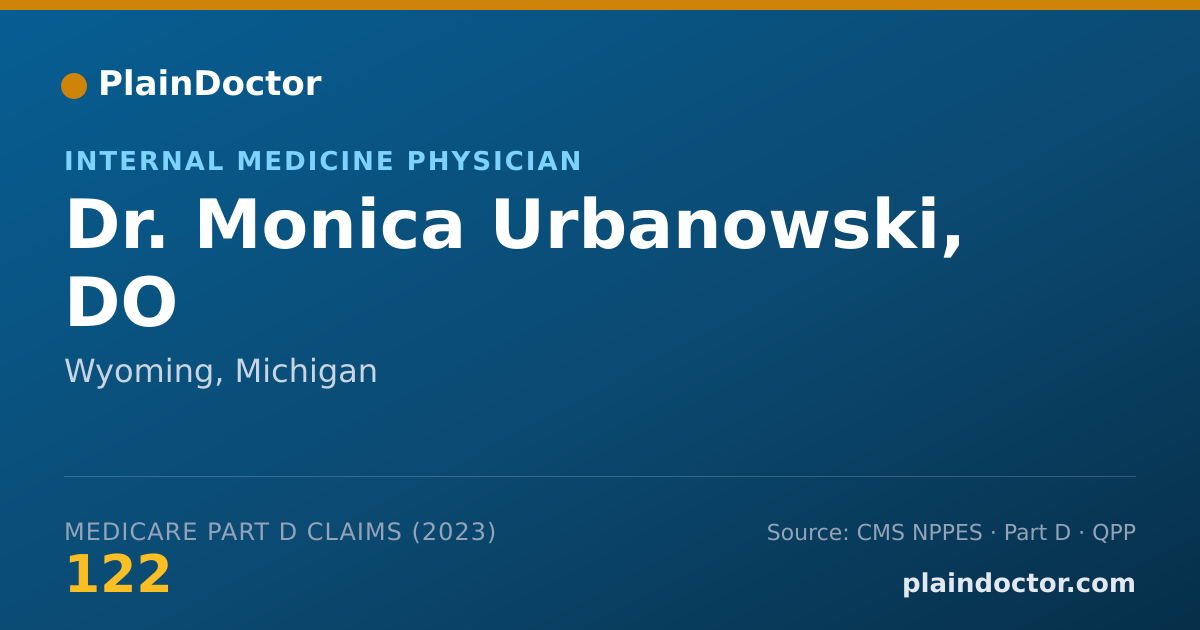 Shareable card for Monica Urbanowski, DO - Internal Medicine Physician, Wyoming, MI