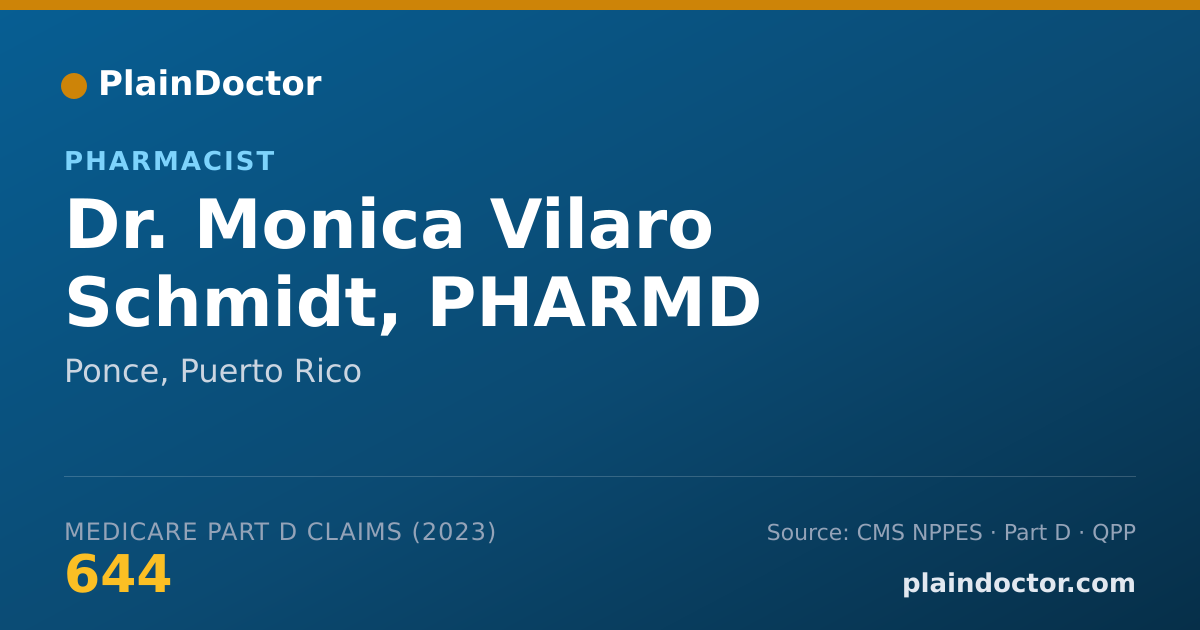Shareable card for Monica Vilaro Schmidt, PHARMD - Pharmacist, Ponce, PR
