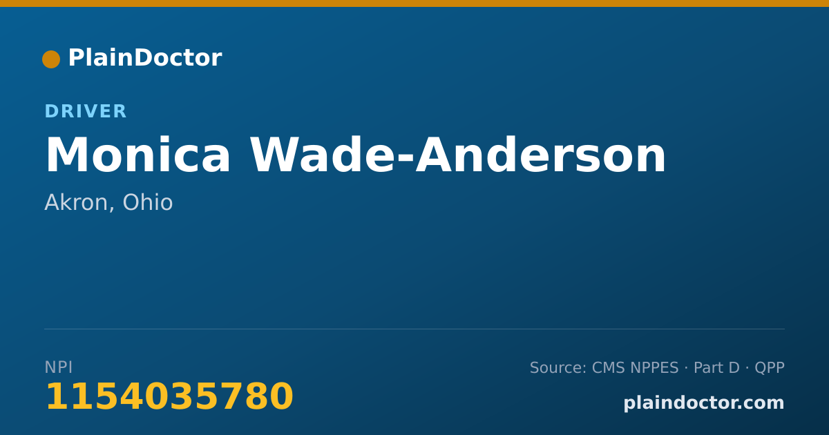 Shareable card for Monica Wade-Anderson - Driver, Akron, OH