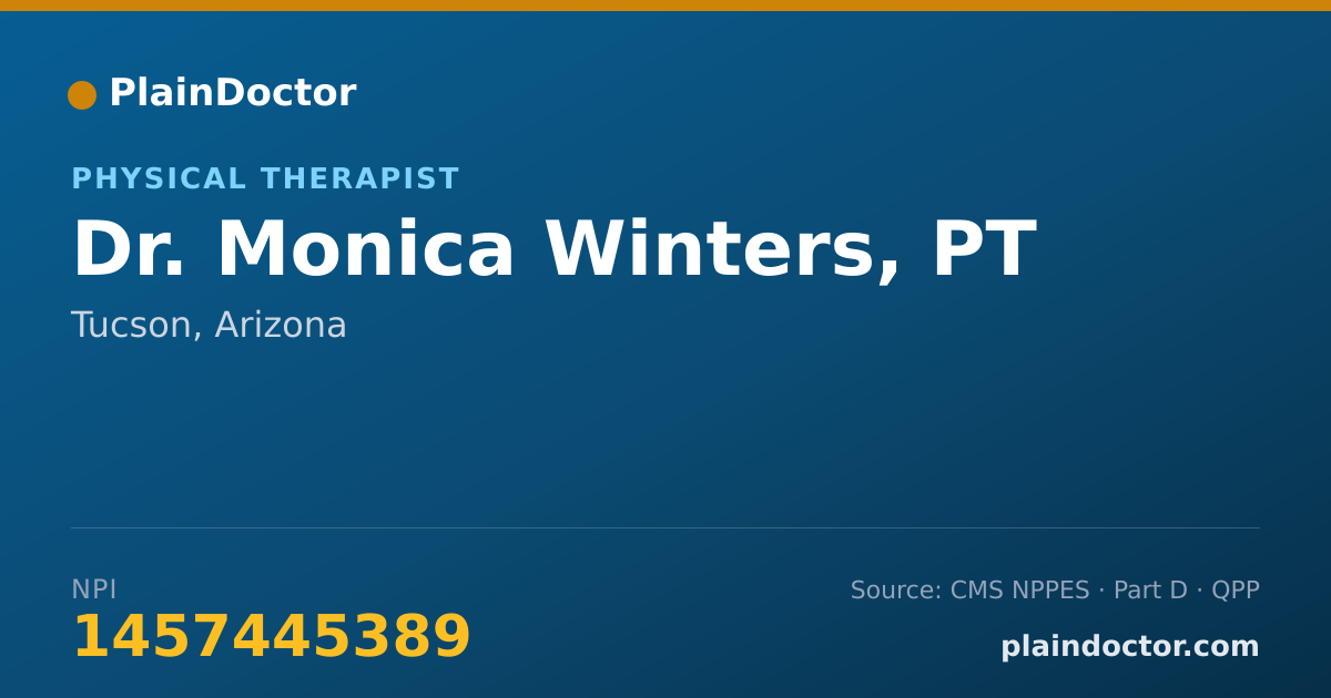 Shareable card for Monica Winters, PT - Physical Therapist, Tucson, AZ