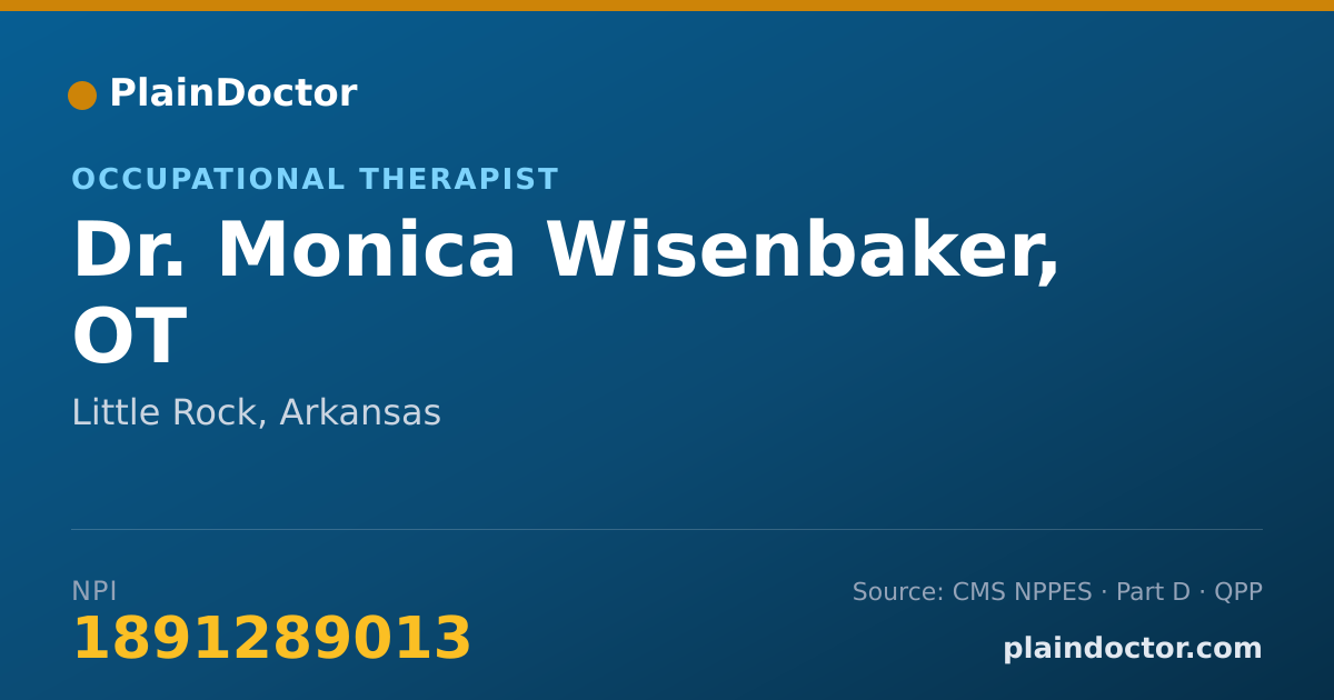Shareable card for Monica Wisenbaker, OT - Occupational Therapist, Little Rock, AR
