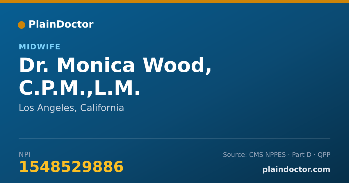 Shareable card for Monica Wood, C.P.M.,L.M. - Midwife, Los Angeles, CA