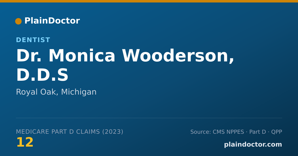 Shareable card for Monica Wooderson, D.D.S - Dentist, Royal Oak, MI