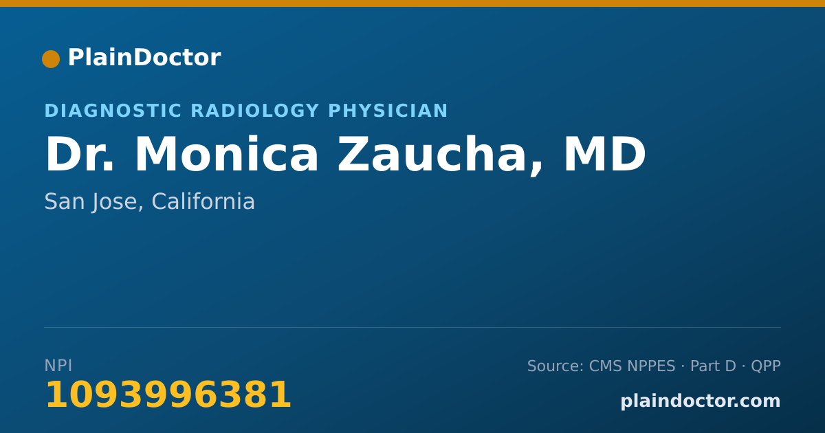 Shareable card for Monica Zaucha, MD - Diagnostic Radiology Physician, San Jose, CA