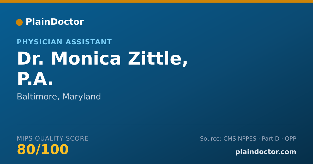 Shareable card for Monica Zittle, P.A. - Physician Assistant, Baltimore, MD
