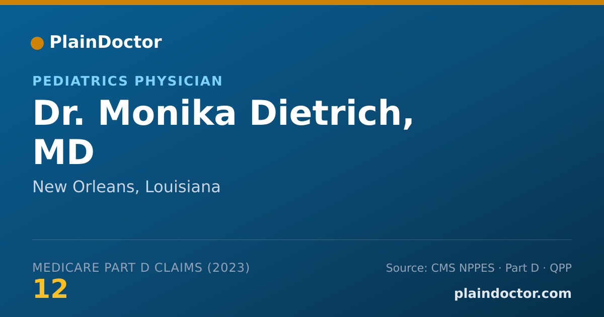 Shareable card for Monika Dietrich, MD - Pediatrics Physician, New Orleans, LA